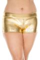 Shorts - Metallic Shorts (Gold - Plus Size)