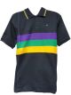 Black Chest Stripe Short Sleeve Polo - Adult 
