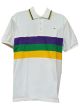White Chest Stripe Short Sleeve Polo - Adult