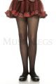 Girls' Opaque Tights (Black -Small)