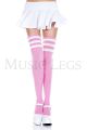 Athletic Striped Thigh-High Socks (Pink/White)