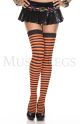 Striped Thigh-High Stockings (Orange/Black)