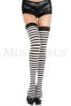 Striped Thigh-High Stockings (White/Black)