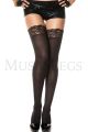 Opaque Lace Top Thigh High Stockings (Black)