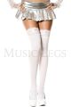 Opaque Lace Top Thigh-High Stockings (White)