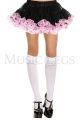 Opaque Lace Ruffle Knee High Socks (White)
