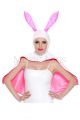 Cape - Wet Look Rabbit  (White/Pink)