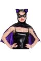 Cape and Mask - Wet Look Cat  (Black/Purple)
