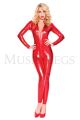 Bodysuit - Wet Look Long Sleeve  (Red - XS)