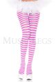 Striped Tights (White/Fuchsia)