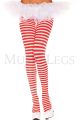 Striped Tights (White/Red)