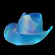 Shiny Fabric LU Cowboy Hat - BLUE