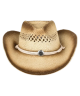Vented Tea Stained Straw Cowboy Hat
