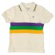 White Chest Stripe Short Sleeve Polo - Kid's