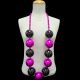 Big Bead - Pink/Black Round Metallic