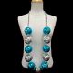 Big Bead - Blue/Silver Round Metallic