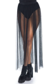 Skirt- Multi Slit Sheer Full Length Maxi  (One Size)
