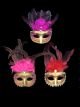 Ball Mask- Single Jewel & Feathers