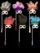 Gray Stick Mask W/ plumes