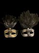 LG Black Feather Mask w/Jewel