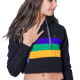 Black Crop Pullover Hoodie