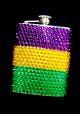 Mardi Gras Jeweled Flask