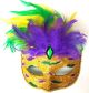 Gold Sequin Mask w/ Feathers