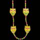 Purple, Green & Gold - 4 Gold Comedy/Tragedy Face Hand Strung Bead