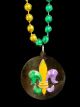 Purple, Green & Gold Fleur De Lis Bead