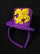 Fleur de Lis Mini Felt Hat on Headband (Purple/Gold)