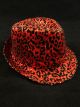 Red Leopard Print Flashing Fedora