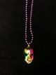 Purple, Green & Gold Mask Charm Small Specialty Bead