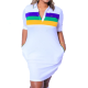 White PGG Chest Stripe Dress