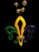 FDL Outline Purple, Green & Gold Large Specialty Bead