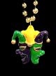 Comedy / Tragedy 1 Hat Purple, Green & Gold Large Specialty Bead
