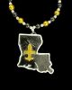 Black & Gold Louisiana Flag Large Specialty Bead