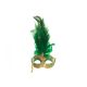 Stick Mask w/ Plumes (Green/Gold)