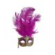 Stick Mask w/ Plumes (Hot Pink/Gold)