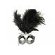 Stick Mask w/ Plumes (Black/Silver)