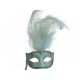 Stick Mask w/ Plumes (White/Silver)