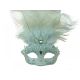 Fancy Lace Mask w/ Feathers (White)