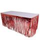 Red Metallic Fringe Table Skirt