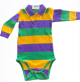 Mardi Gras Stripe Long Sleeve Onesie - Infant  