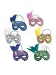Sequin Half Mask With Feathers