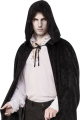 Cape - Long Black Velvet Hooded 